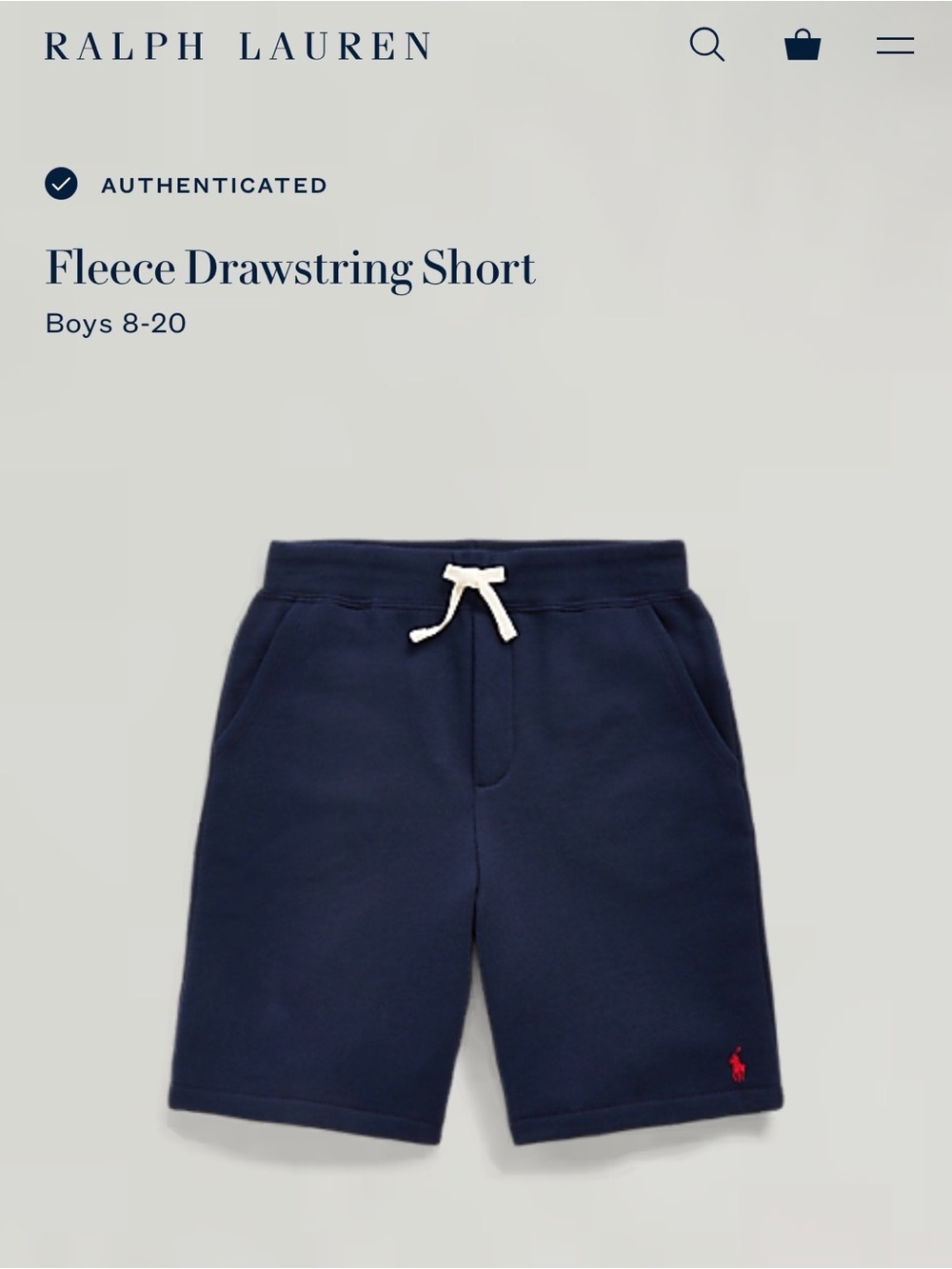 Polo by Ralph Lauren Black Fleece Shorts with Yellow Logo Tag